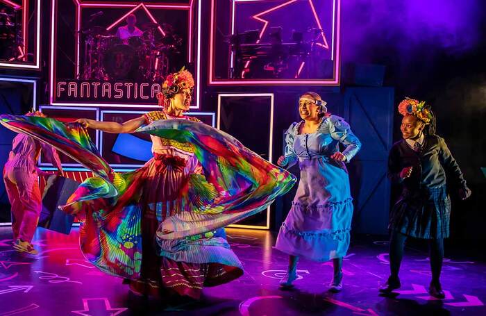 Jade Kennedy, Christina Modestou and Kudzai Mangombe in Fantastically Great Women Who Changed the World. Photo: Pamela Raith Photography