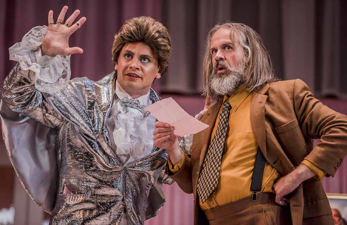 Liam Bonthrone and Grant Doyle in The Barber of Seville at Nevill Holt Opera. Photo: Genevieve Girling