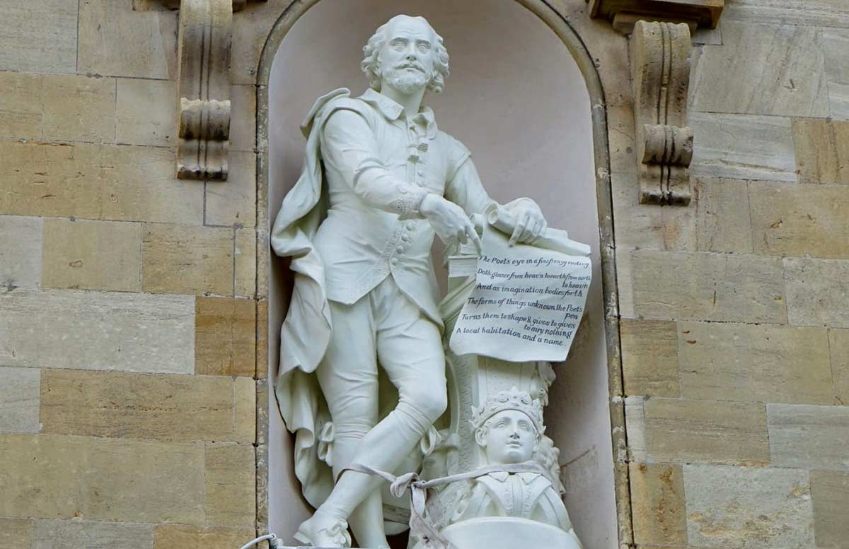 The statue of William Shakespeare in Stratford-upon-Avon. Photo: Stratford-upon-Avon Town Council