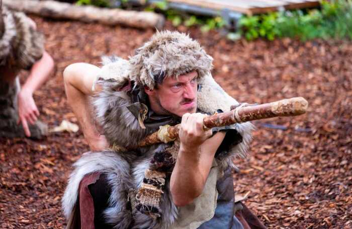 Alex Nowak in Stig of the Dump at Grosvenor Park Open Air Theatre, Chester. Photo: Mark McNulty