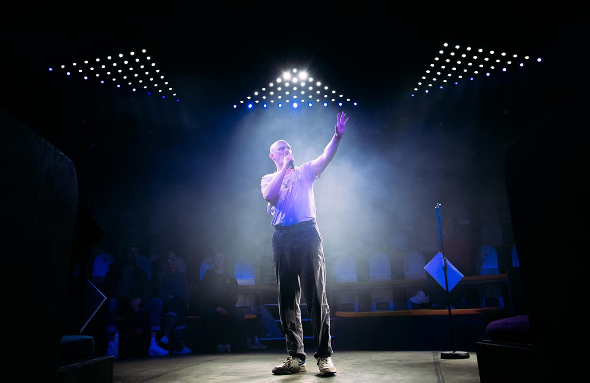 Sam Ward in We Were Promised Honey! at Roundabout @ Summerhall, Edinburgh. Photo: Mihaela Bodlovic