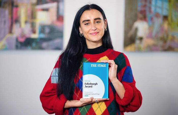 Maimuna Memon wins The Stage Edinburgh Award for Manic Street Creature. Photo: Alex Brenner