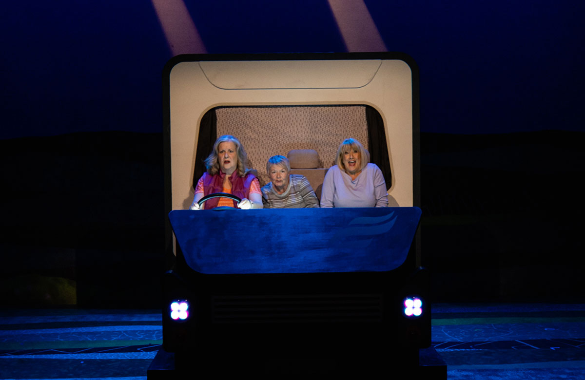 Marion O'Dwyer, Carol Moore and Libby Smyth in The Gap Year. Photo: Ciaran Bagnall