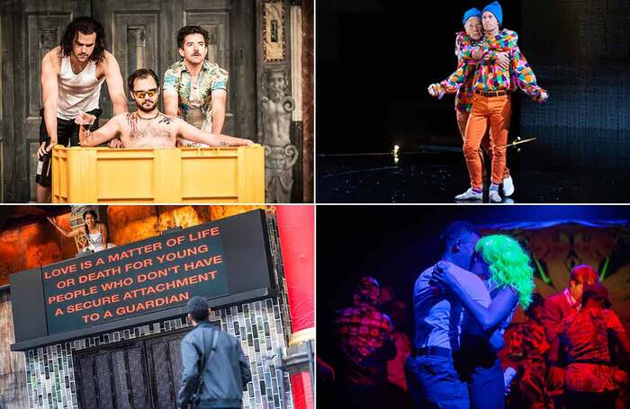 The Tempest at Shakespeare’s Globe (Photo: Marc Brenner); Hamlet with Ian McKellen at Ashton Hall, Edinburgh (Photo: Devin de Vil); Romeo and Juliet at Shakespeare's Globe (Photo: Tristram Kenton); All’s Well That Ends Well at Royal Shakespeare Theatre, Stratford (Photo: Ikin Yum)