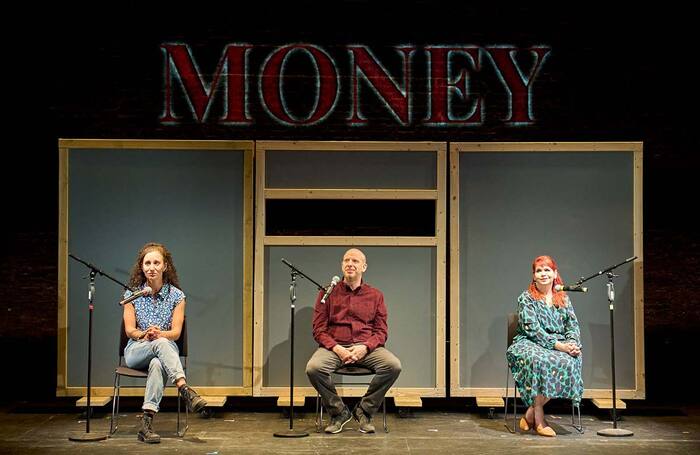 Rachel-Leah Hosker, Steve Furst and Debbie Chazen in Jews. In Their Own Words at the Royal Court, London. Photo: Manuel Harlan