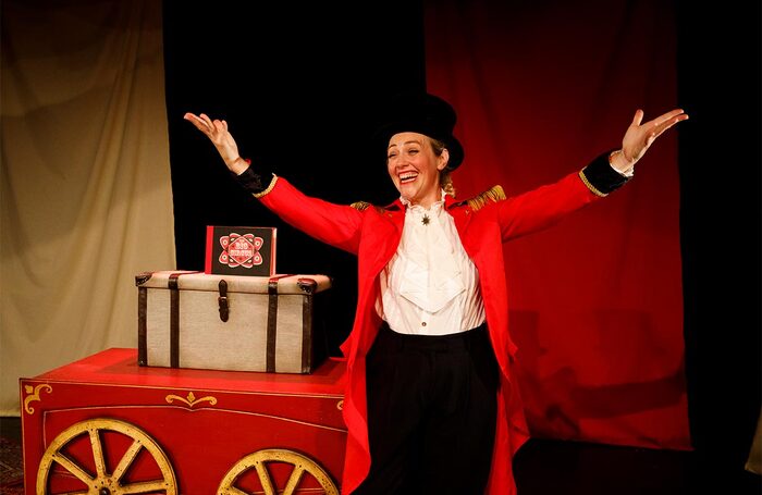 Lizzie Wort in Little Angel Theatre’s Miniature Travelling Circus at Little Angel Studios, London. Photo: Ellie Kurttz