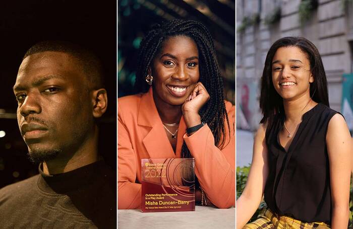 Winners at the Black British Theatre Awards 2022 included director Ryan Calais Cameron, performer Misha Duncan-Barry and producer Ameena Hamid. Photo: Ivan Weiss