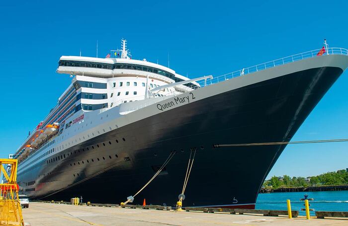 RMS Queen Mary 2 docked at Boston Cruise Port. Photo: Shutterstock