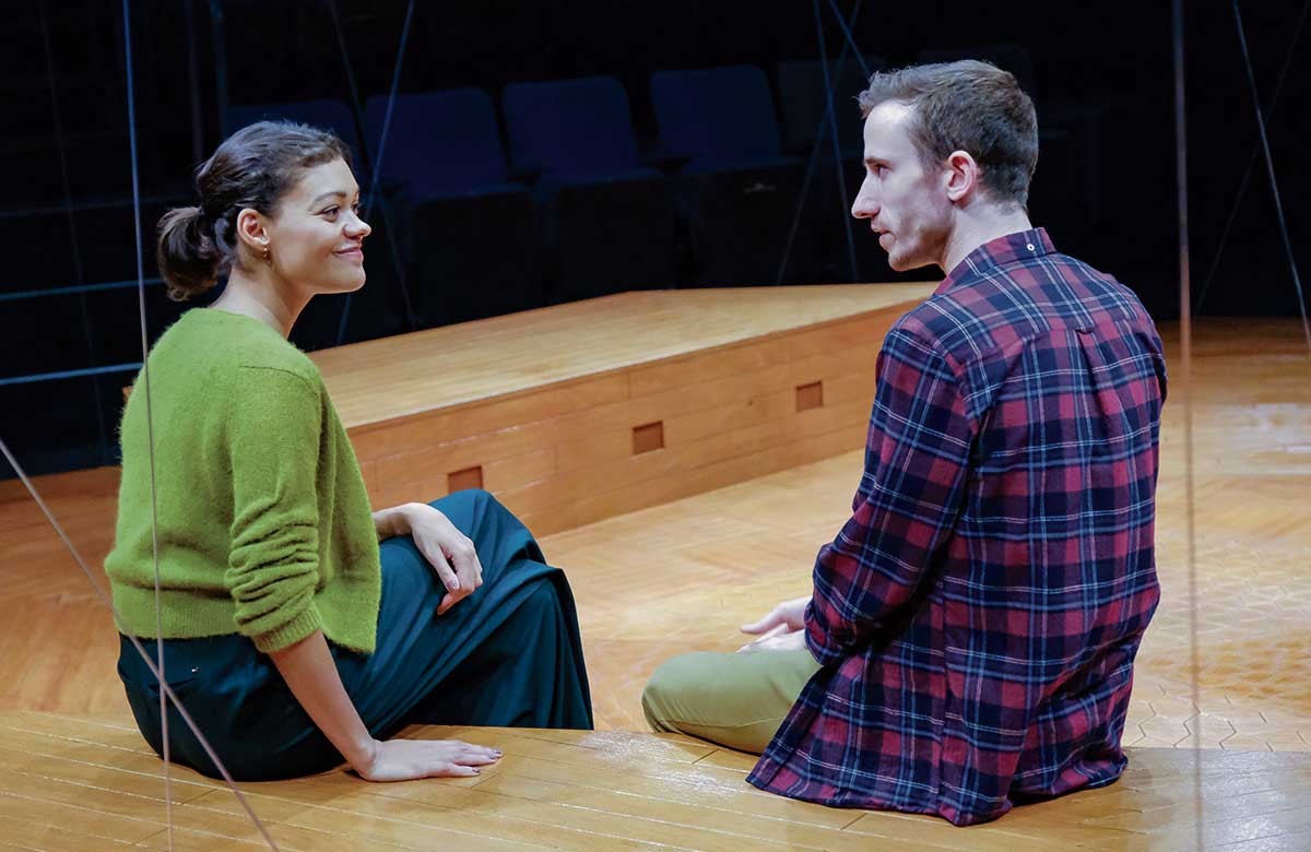 Carla Harrison-Hodge and Emilio Iannucci in Constellations at the Stephen Joseph Theatre, Scarborough