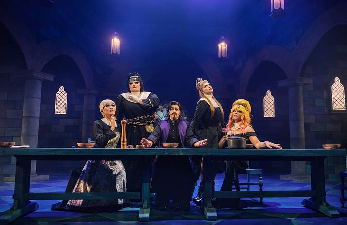 River Medway, Victoria Scone, LoUis CYfer, Cheryl Hole and Willam in Death Drop: Back in the Habit at the Garrick theatre, London. Photo: Matt Crockett