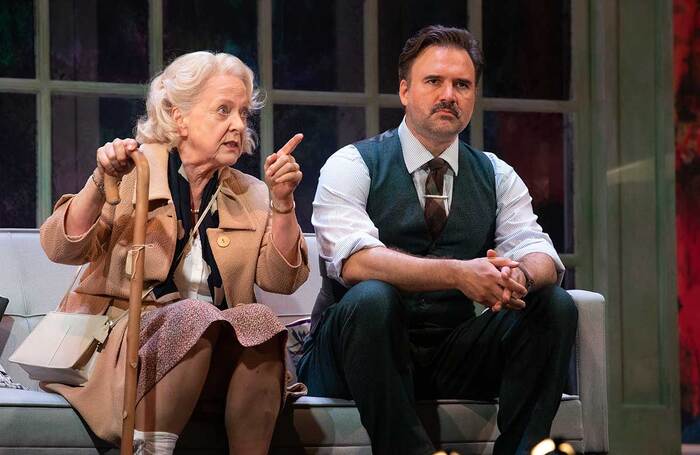 Susie Blake and Oliver Boot in The Mirror Crack'd at Norwich Theatre Royal. Photo: Ali Wright