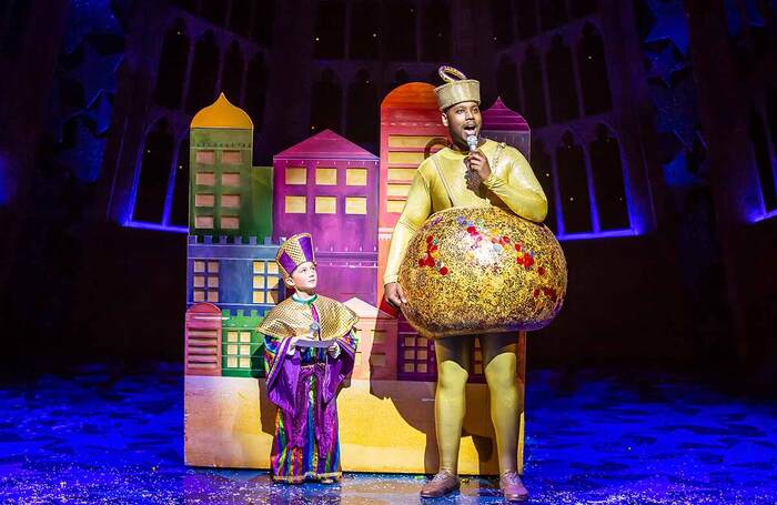 William Stafford and Cameron Johnson in Nativity! The Musical at Birmingham Rep. Photo: Pamela Raith