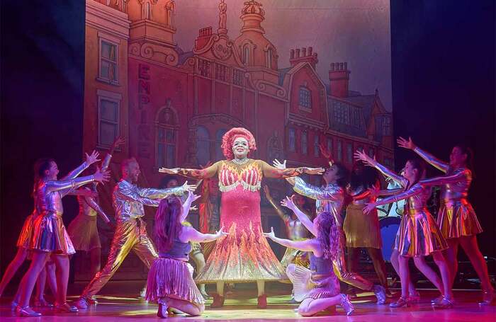 Clive Rowe in Mother Goose at Hackney Empire, London. Photo: Manuel Harlan