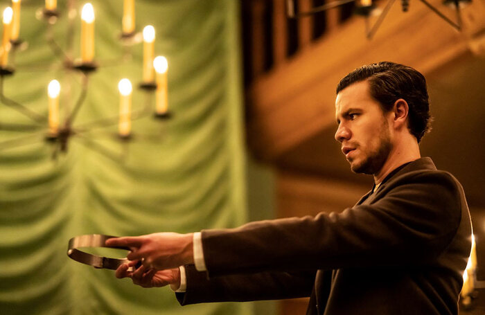 Oliver Johnstone in Henry V at the Sam Wanamaker Playhouse, London. Photo: Johan Persson