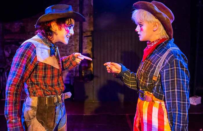 Natasha Roland and Chloe Rice in And Then the Rodeo Burned Down at the King's Head Theatre, London. Photo: Tristram Kenton