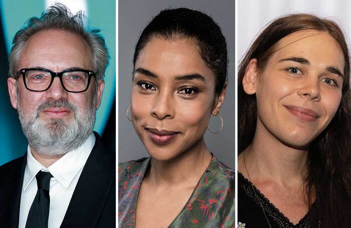 Sam Mendes, Sophie Okenedo and Chris Bush. Photo: Shutterstock/Uli Weber/Ali Wright