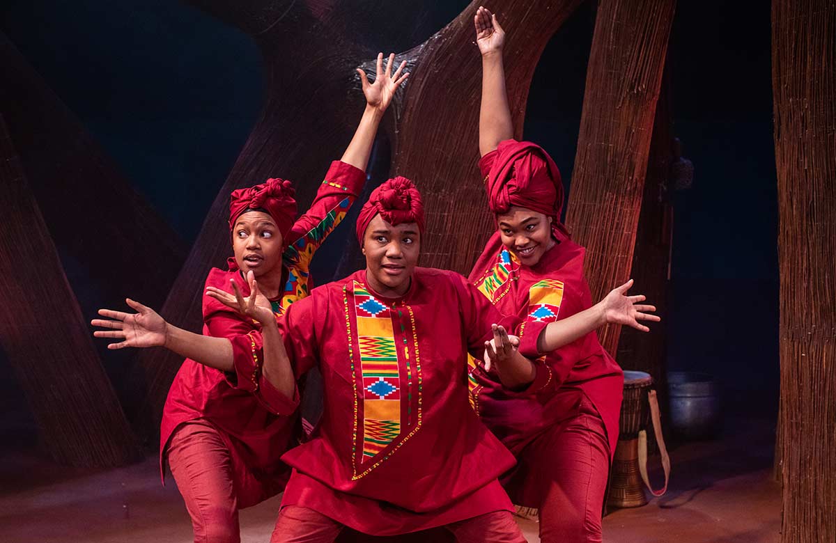 The cast of Anansi the Spider at London's Unicorn Theatre. Photo: Ali Wright