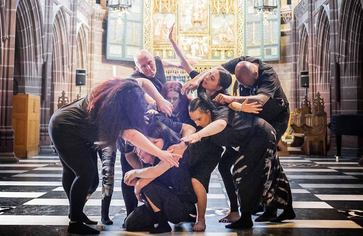 Fallen Angels Dance Theatre in Liverpool Cathedral (2022). Photo: Andrew Miller