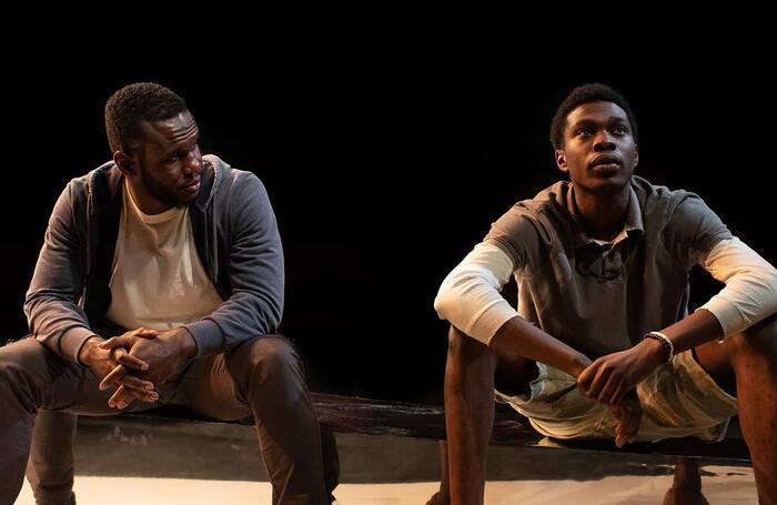 Wisdom Iheoma and Ola Teniola in One Who Wants to Cross at Finborough Theatre, London. Photo: Ali Wright