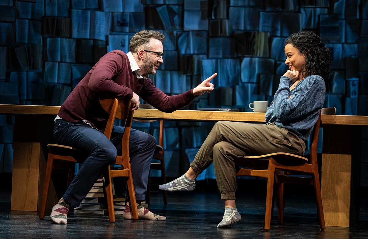 Eddie Kaye Thomas and Sarah Cooper in Roundabout Theatre Company’s production of The Wanderers at  Laura Pels Theatre, New York. Photo: Joan Marcus