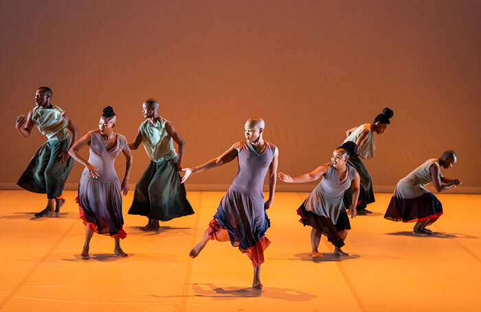 Dada Masilo (centre) in The Sacrifice at Sadler's Wells, London. Photo: Tristram Kenton