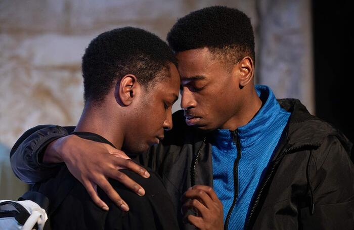 Tapiwa Mugweni and Tito Williams in My Brother's Keeper at Theatre503, London. Photo: Ali Wright