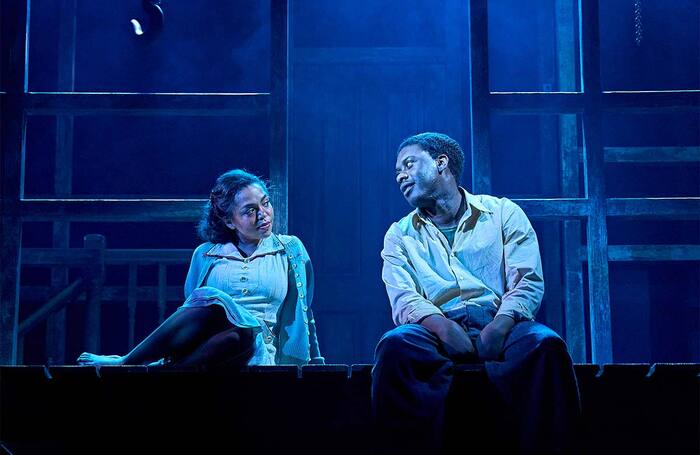 Rita Bernard-Shaw and Samuel Adewunmi in Trouble in Butetown at Donmar Warehouse, London. Photo: Manuel Harlan