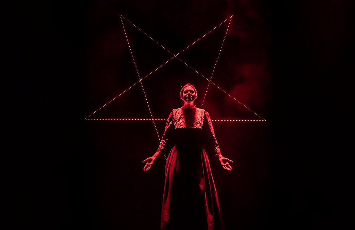 Alison Oliver in Women, Beware the Devil at the Almeida Theatre, London. Photo: Marc Brenner