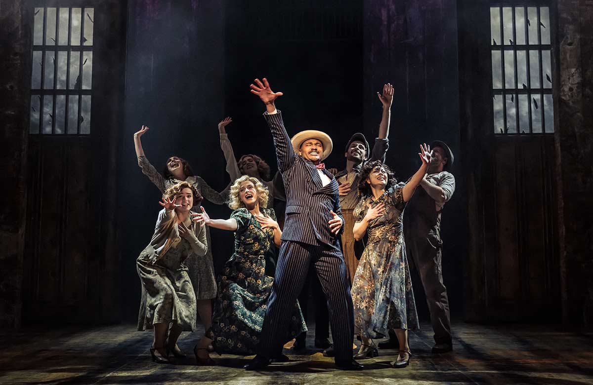Dom Hartley-Harris and company in Bonnie and Clyde – The Musical at the Garrick, London. Photo: The Other Richard