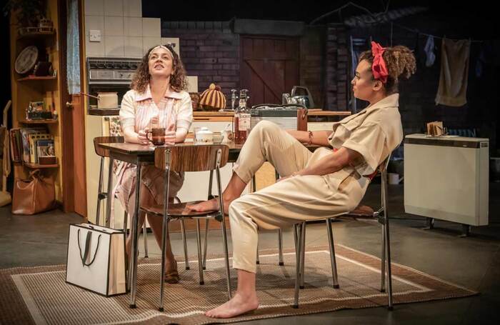 Alicya Eyo and Tala Gouveia in Top Girls at the Everyman Playhouse, Liverpool. Photo: Marc Brenner