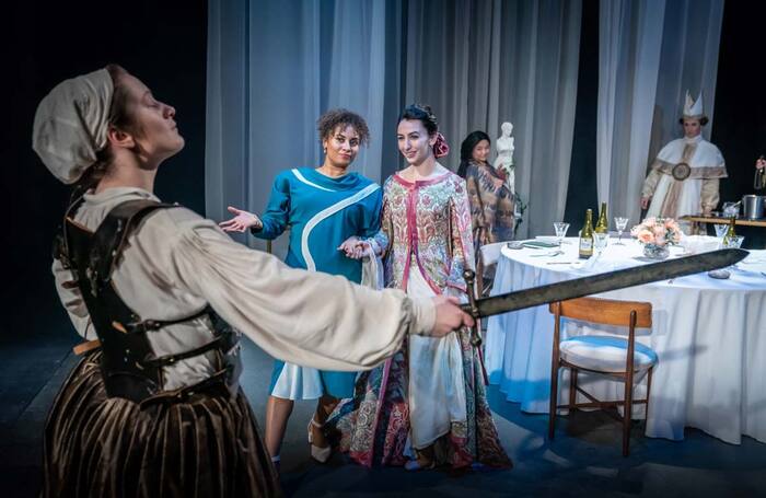 Sky Frances, Tala Gouveia and Ailsa Joy in Top Girls at the Everyman Playhouse, Liverpool. Photo: Marc Brenner