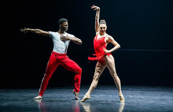 Brooklyn Mack and Tiler Peck in The Barre Project, Blake Works II from Turn It Out with Tiler Peck and Friends at Sadler's Wells, London. Photo: Tristram Kenton