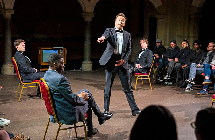 Teagle F Bougere and Eric T Miller in Debate: Baldwin VS Buckley at Stone Nest, London. Photo: Tristram Kenton