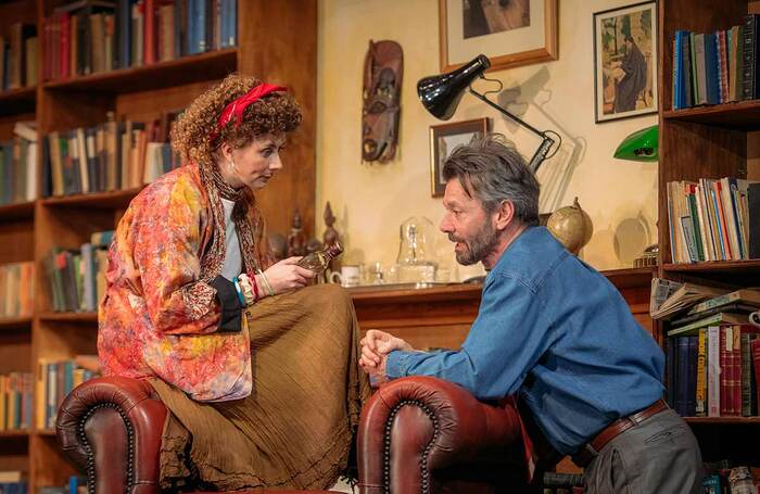 Rachael-Rose McLaren and Gray O'Brien in Educating Rita at Perth Theatre, Scotland. Photo: Mihaela Bodlovic