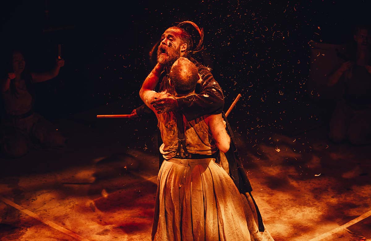 Henry Maynard and Daniel Chrisostomou in Macbeth at Southwark Playhouse, London. Photo: Michael Lynch