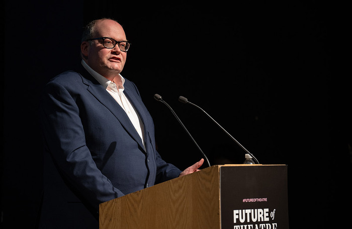 Darren Henley giving the keynote address at The Stage's Future of Theatre conference, March 29, 2023. Photo: David Monteith-Hodge/The Stage/Future of Theatre