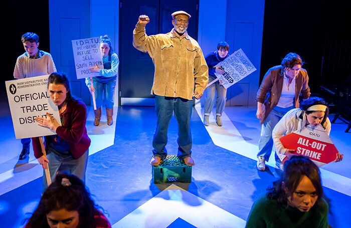 Mensah Bediako in Strike! at Southwark Playhouse, London. Photo: Tristram Kenton