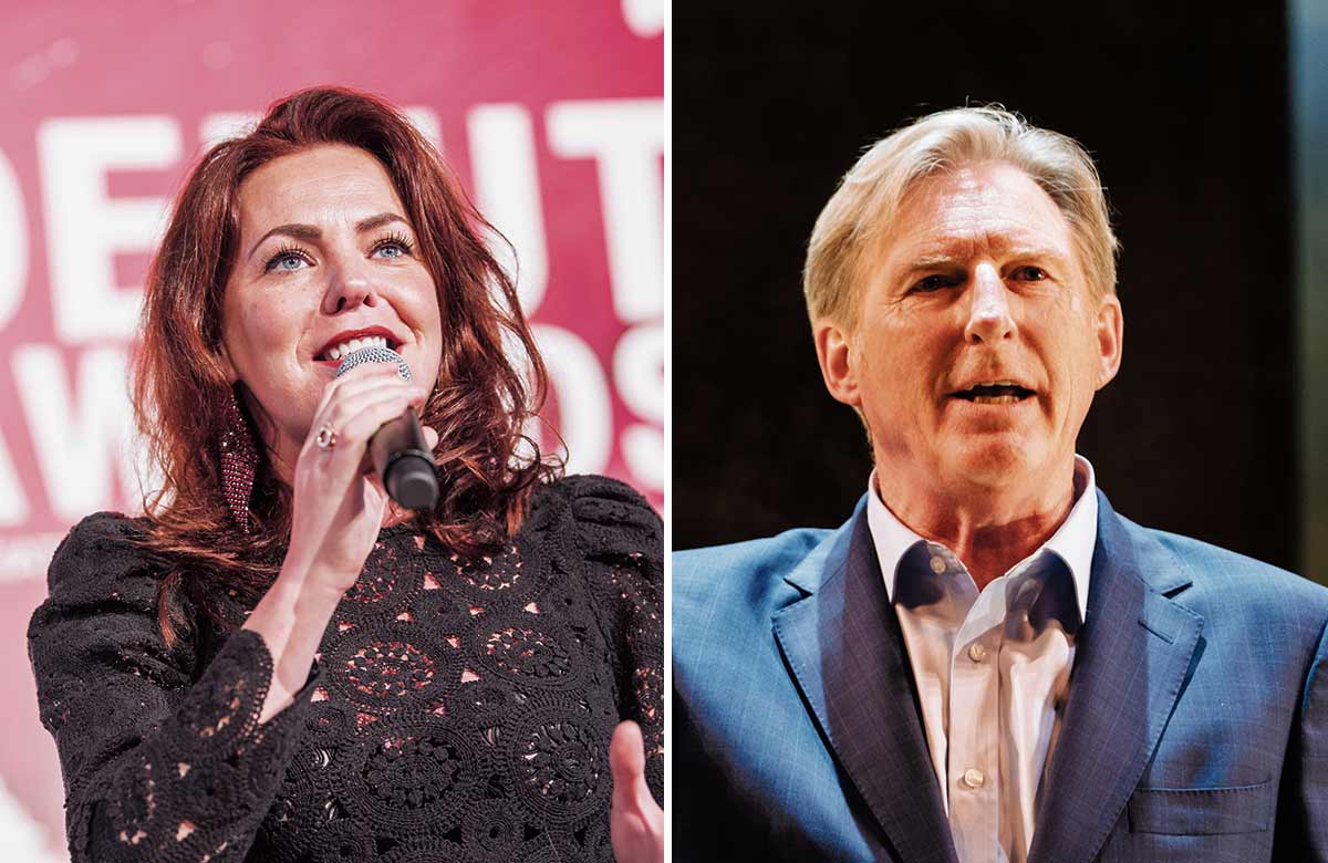 Rachel Tucker and Adrian Dunbar. Photos: David Monteith-Hodge/Helen Murray