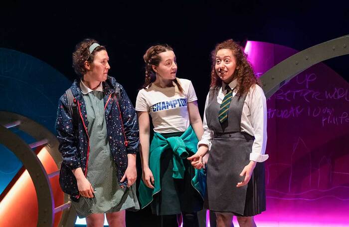 Esmé Kingdom, Kirsty MacLaren and Tamara Fairbairn in Protest at Northern Stage, Newcastle upon Tyne. Photo: Oluwatosin Daniju