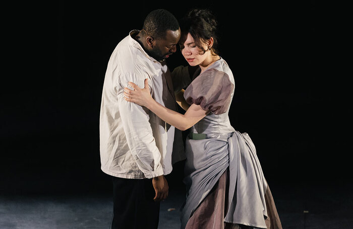 Ray Sesay and Lindsey Campbell in Anna Karenina at Royal Lyceum Theatre, Edinburgh. Photo: Robbie McFadzean