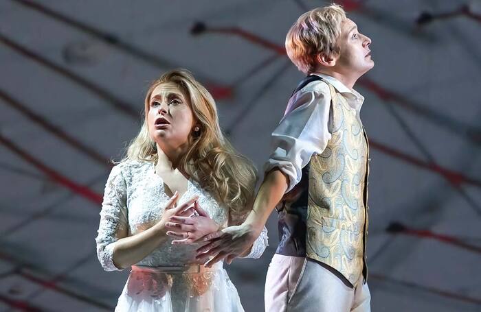 Alexandra Oomens and Heather Lowe in Orfeo ed Euridice at the Grange Festival. Photo: Craig Fuller