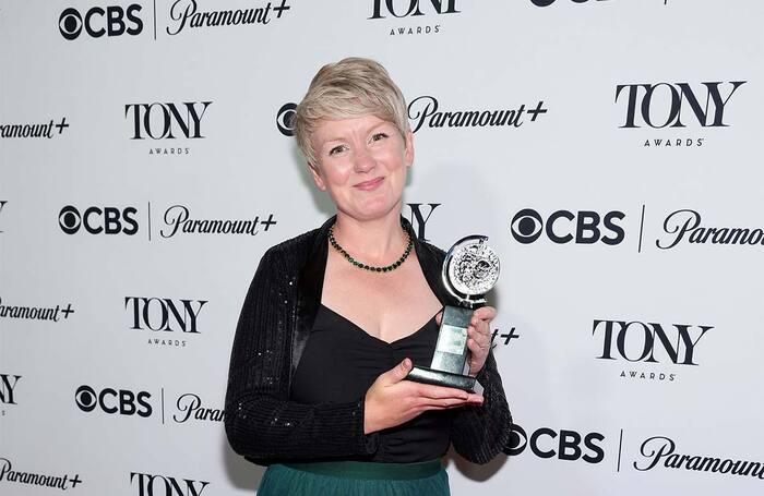 Carolyn Downing, winner of the best sound design award of a play for Life of Pi, poses in the press room during The 76th annual Tony Awards at Radio Hotel on June 11, 2023 in New York City. Photo: Jemal Countess/Getty Images for Tony Awards Productions