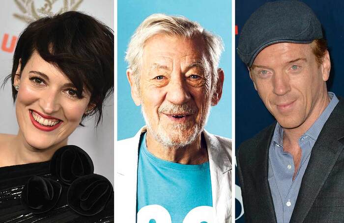 Phoebe Waller-Bridge, Ian McKellen and Damian Lewis. Photos: Shutterstock/Oliver Rosser