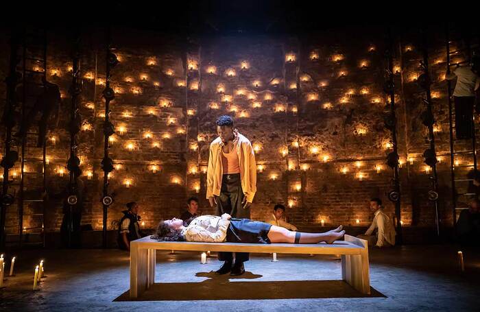 Isis Hainsworth and Toheeb Jimoh in Romeo and Juliet at the Almeida, London. Photo: Marc Brenner