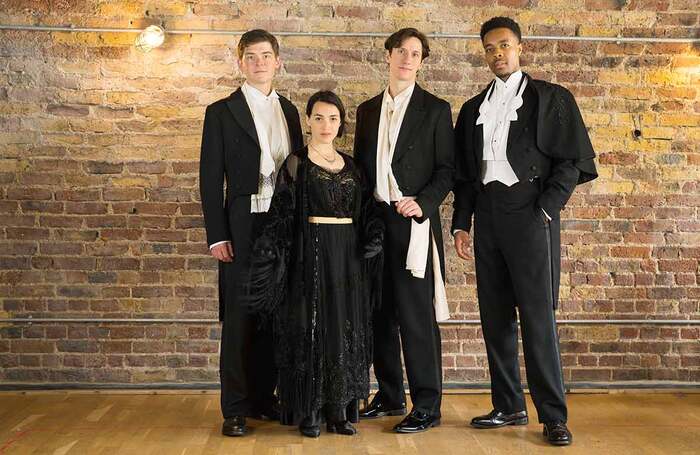 Cast of The Land of Might-Have-Been, left to right: Alexander Knox, Audrey Brisson, George Arvidson and Kit Esuruoso. Photo: Richard Jarmy