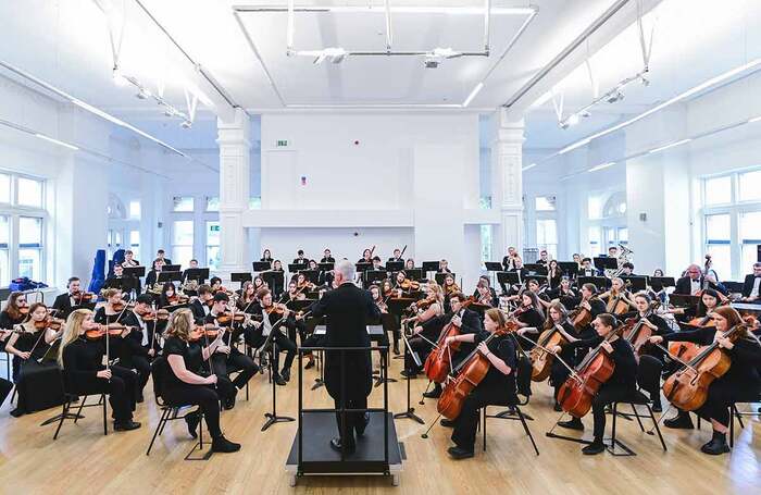 RWCMD Symphony Orchestra rehearsing in Old LIbrary. Photo: Kirsten McTernan