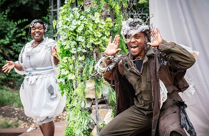 Juliet Agnes and Ashley D Gayle in The Tempest Re-imagined at Regent's Park Open Air Theatre. Photo: Marc Brenner