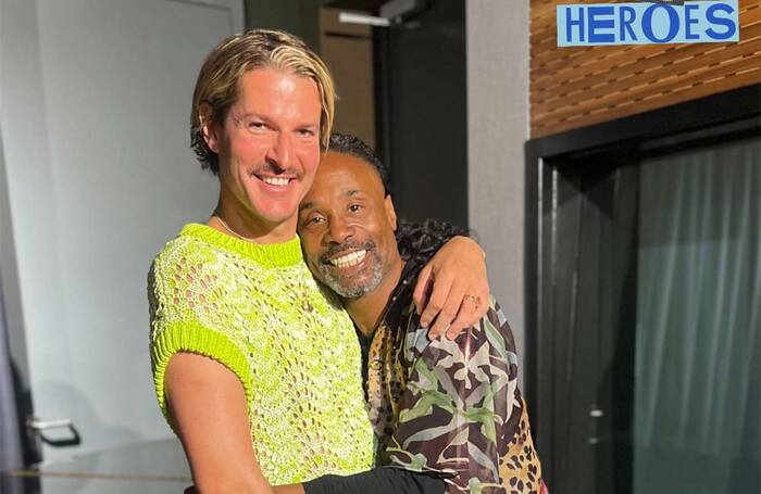 We Can Be Heroes podcast host Glyn Fussell with guest Billy Porter, who discussed playbills and his career