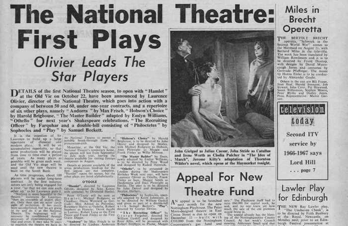 Clipping from the August 8, 1963 issue of The Stage