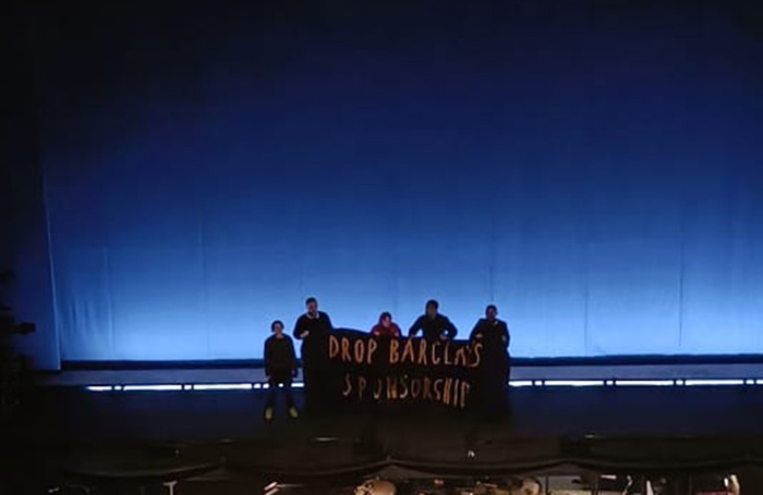 Protesters disrupted the performance of Romeo + Juliet at Sadler's Wells in London on August 31